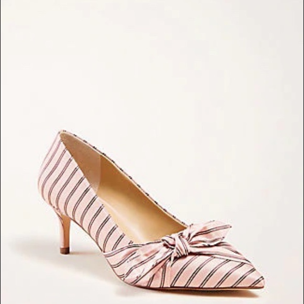 Ann Taylor Teagan Striped Side Bow Pump